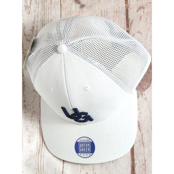 Union Green UG White/Navy Mesh Back Adjustable Rally Snapback Hat Join the Union - Picture 4 of 13